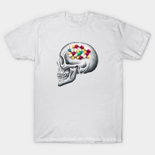 Addiction Skull Medicines - art by ben heine T-Shirt